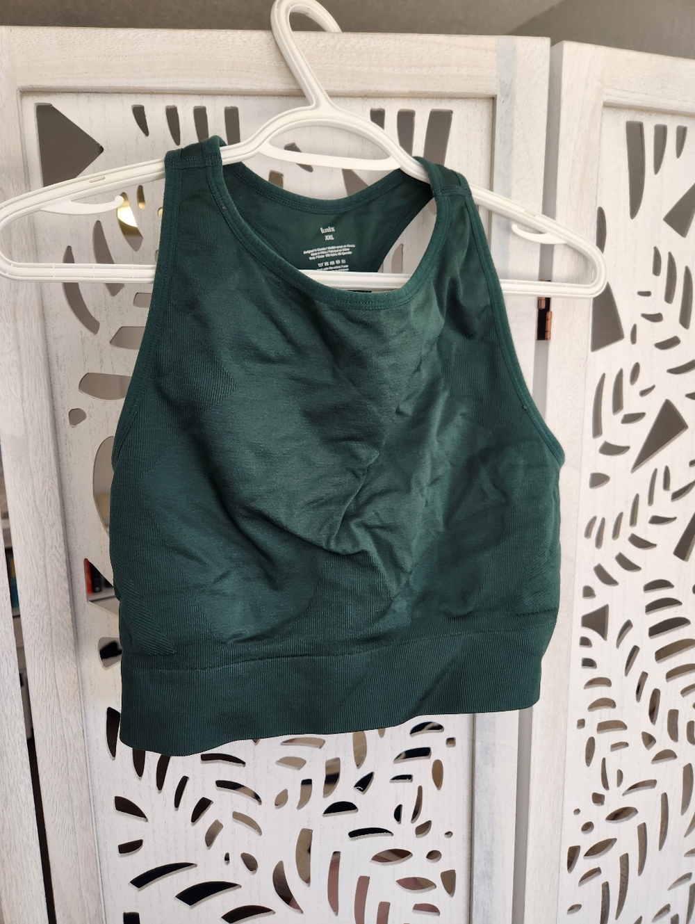 knix Dark Green Seamless Sports Bra